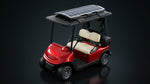 Ray Rider solar canopy on a golf cart - three-quarter angle